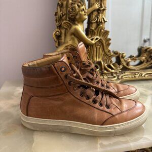 KOIO Primo Luna High-Top Sneakers Castagna Brown Leather Size 38 Made in Italy